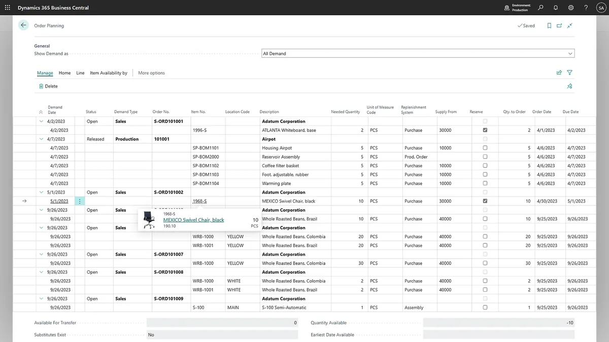 Business Central: Logistics and Inventory Management