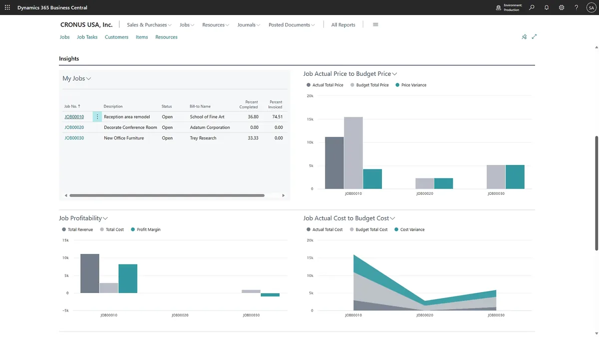 Business Central: Project and Resource Management